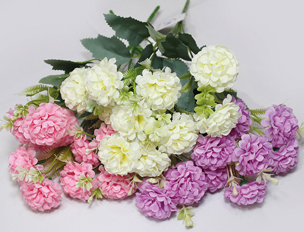 Blume Kugel-Chrysantheme mit 5 Zweigen, 34cm