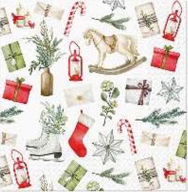 Servietten 20er, 3lagig 33x33cm Antik-Mixdesigns