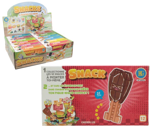 Bausteine im Display Snacks 12,5cm 12fach sort.