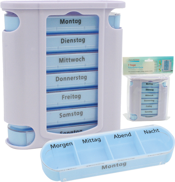 Pillen-/ Tablettenbox 13x11 x4cm Wocheneinteilung