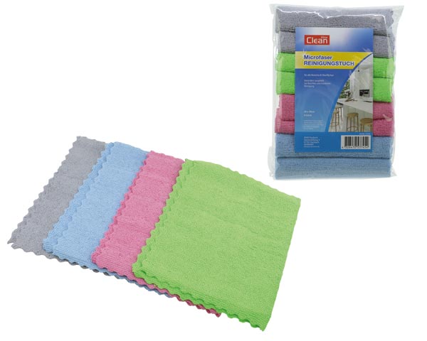 Microfasertücher CLEAN 8er 20x30cm 4 Farb. sort.
