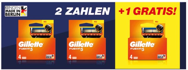 Gillette Fusion5 4er Klingen Promopack 2+1