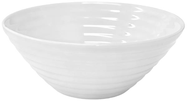Opal Schüssel klein 12,7cm weiß mit Rillen Relief