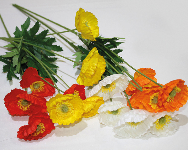 Wunderschöne Mohn Seiden-Blumen-Zweig