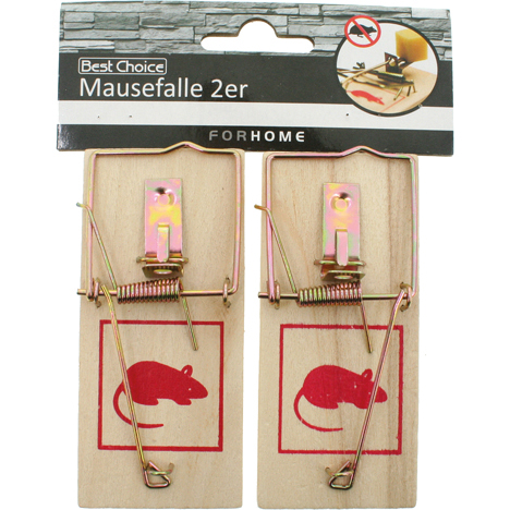 Mausefalle 2er Set Holz je 9,5x4,8cm i.Polybeutel Mausefalle 2er Set Holz je 9,5x4,8cm i.Polybeutel