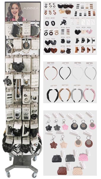 Haar-Schmuck Ständer mit ca. 38 versch.Modellen