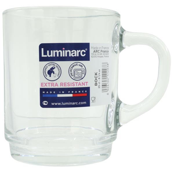 Glas Henkelbecher klar 250ml für Tee + Glühwein