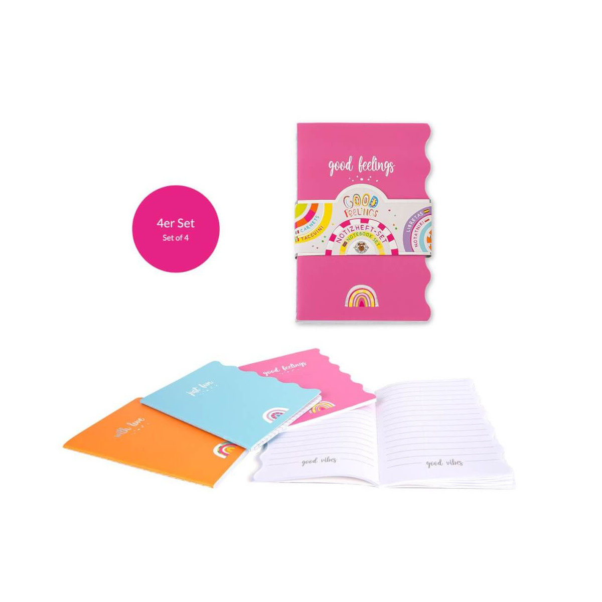 Notizheft-Set 4er Pack á 32 Blatt, 12er Display
