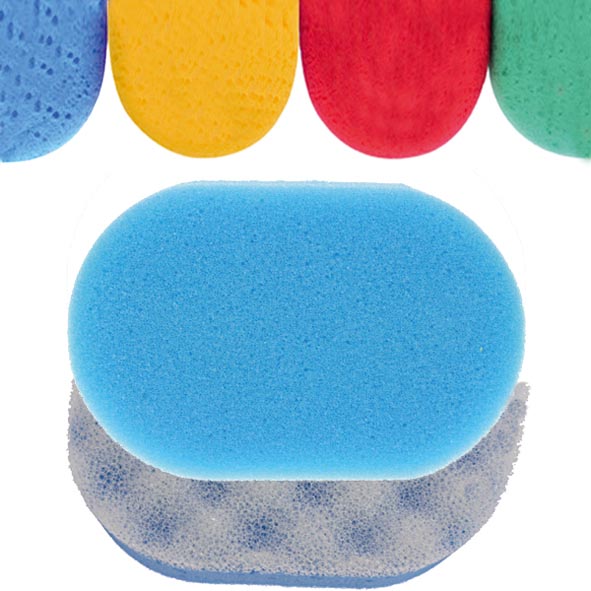 Schwamm Massage 14x9x4,5cm 4 Farben in Cello