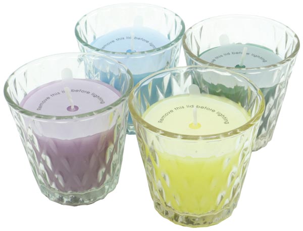 Dekorkerzenglas mit Wachs, 7,5x7,3x7,3cm