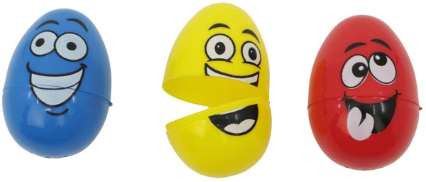 Ei lachend 8x5cm mit Gesicht 3er Set, aus Kusto
