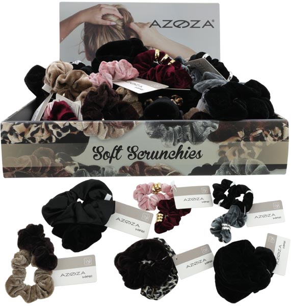 Haargummi Scrunchies 6fach sortiert