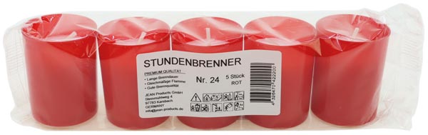 Grablicht Brenner 5er Nr.24 Rot