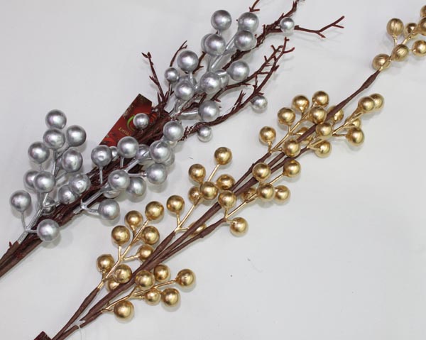 Gold- und Silberbeeren Zweig XXL 75x10cm