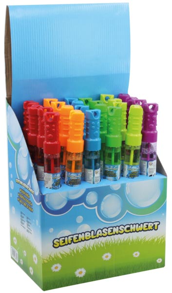 Seifenblasen Schwert 118ml 24er Displ. Fb.sort.
