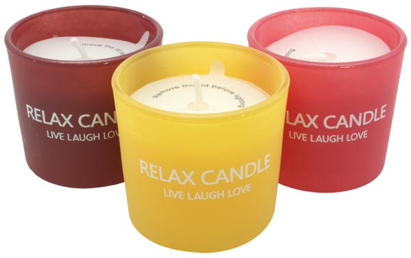 Kerze im edlen gefrostetem Glas, 5,5x5,5x5,2cm