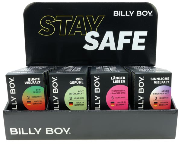 Kondome Billy Boy 3er im Display 4-fach sort.