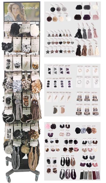 Haar-Schmuck Ständer mit ca. 38 versch.Modellen