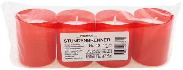 Grablicht Brenner 4er Nr.40 (P50) rot