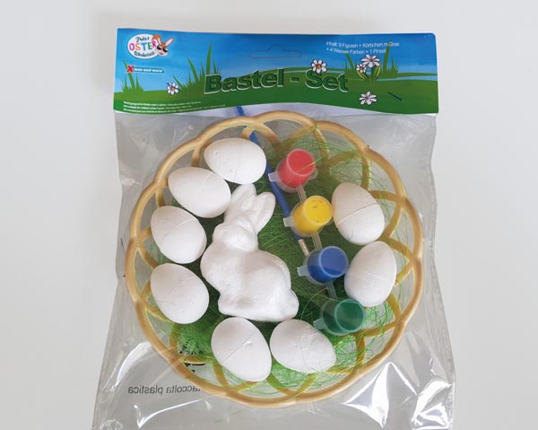 Malset 8 Eier, einem Hase und 4 Farben + Korb