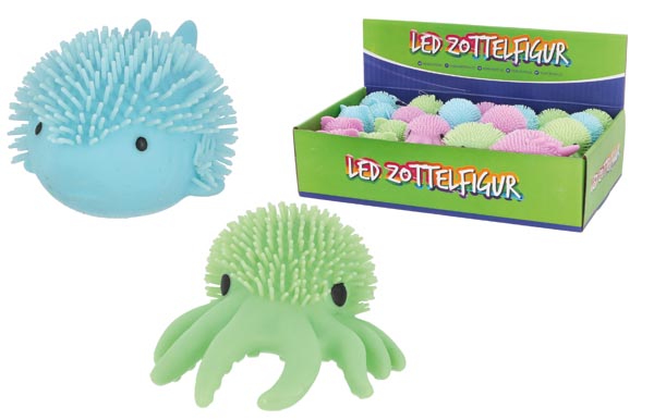 Tiere Zottel 10cm 12/s 4 Tiere in je 3 Farben, LED, inkl.