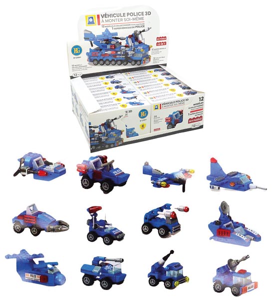 Bausteine im Display Polizei 11,5cm, 12fach so.