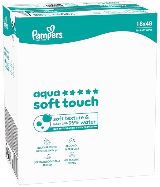 Pampers Feuchttücher Aqua Soft Touch 18x48