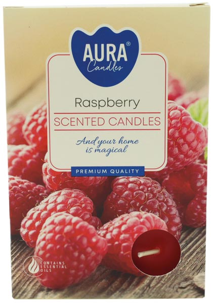 Teelichte Duft 6er Himbeere in Faltschachtel