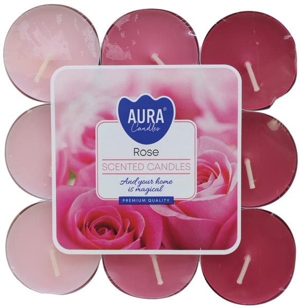 Teelichter Duft 18er Rose in Blockpackung