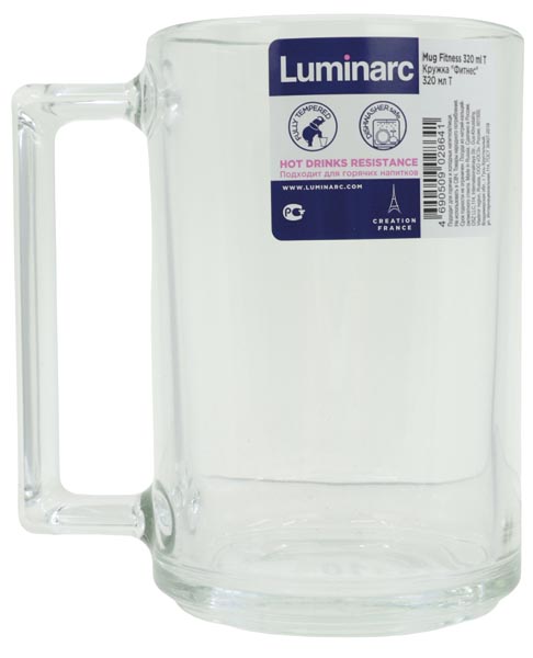 Glas Henkelbecher klar 320ml für Tee + Glühwein