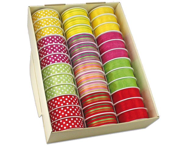 Geschenkband auf Rolle 2m - 25mm mit Drahtkante