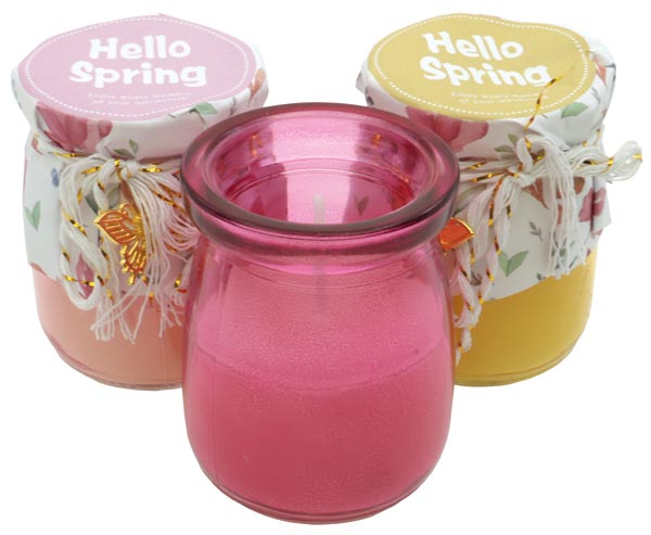 Glas Kerzentopf toll verpackt, 7x5,5x5,5cm