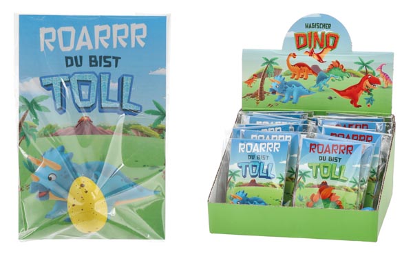 Magischer Dino im Ei 12x8cm Karte, wächst im Wasser, auf