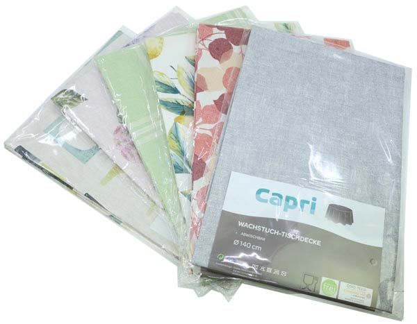 Tischdecke Wachstuch 140cm mit Motiv, rund