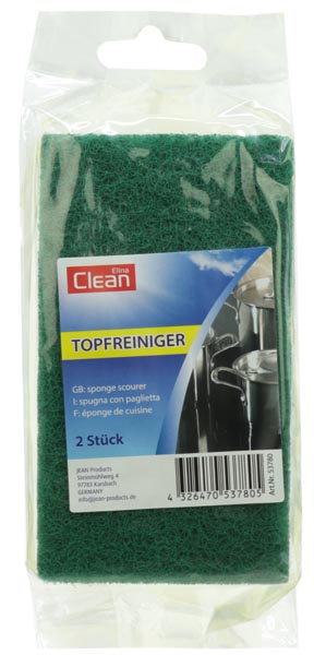 Topfreiniger-Schwämme gelb 2er 11,5x6,5x2cm