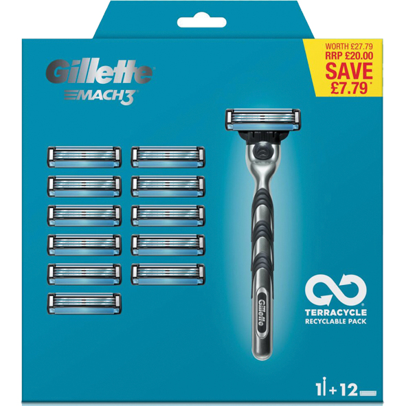 Gillette Mach3 Rasierer + 12 Klingen