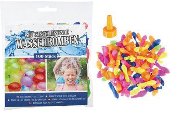 Wasserbomben, selbstverschließend, 100 Stück Latex m.