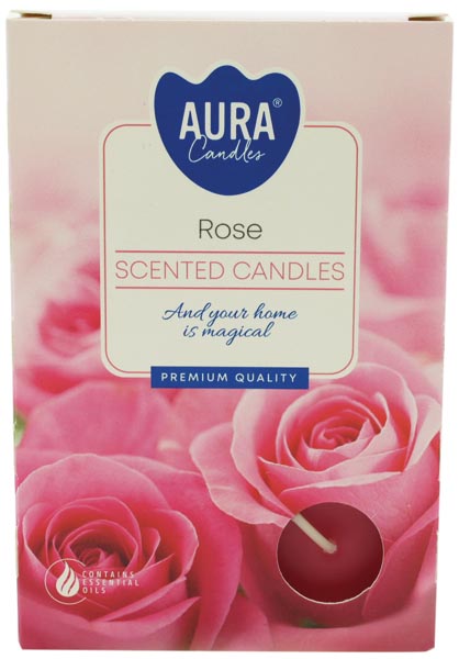 Teelichte Duft 6er Rose in Faltschachtel