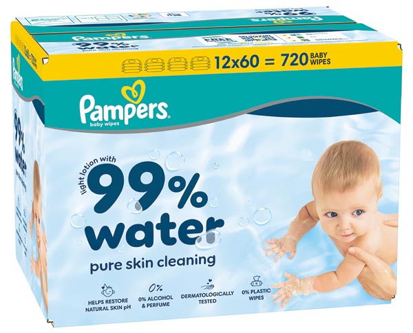 Pampers Feuchttücher 99% Water 12x60 Stück