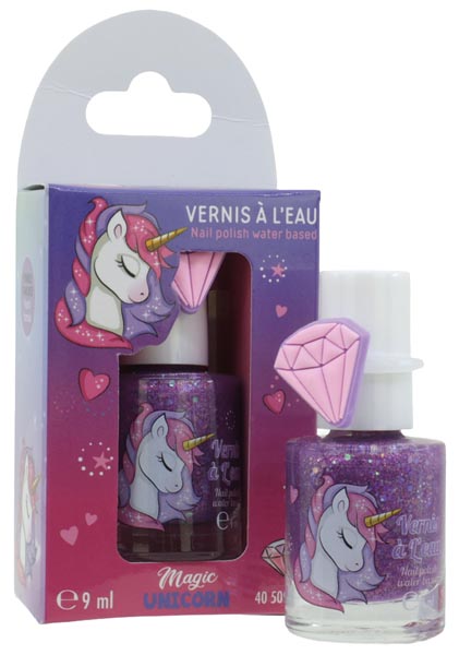 Nagellack Einhorn 9ml mit Ring auf Wasserbasis