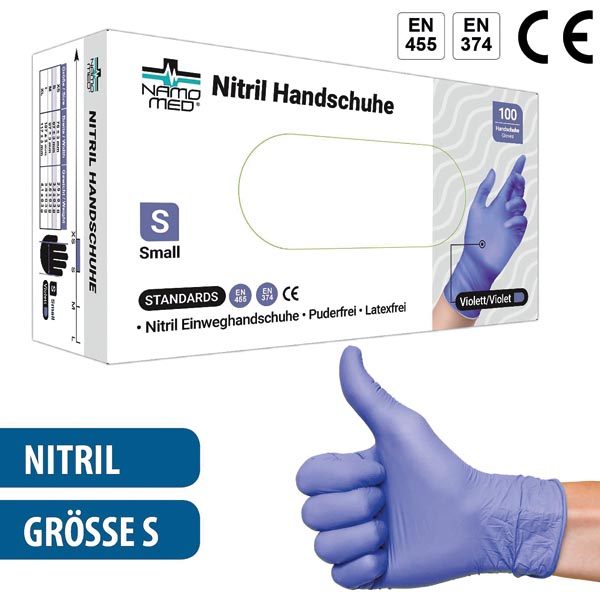 Einweghandschuhe Nitril 100er Größe S violett