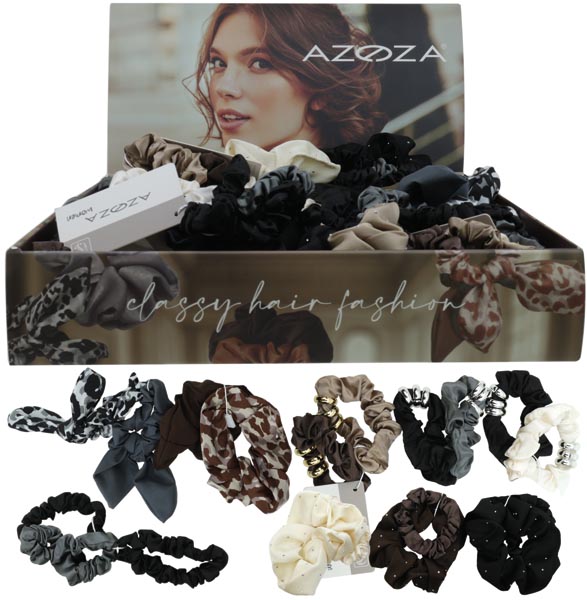 Haargummi Scrunchies 6fach sortiert