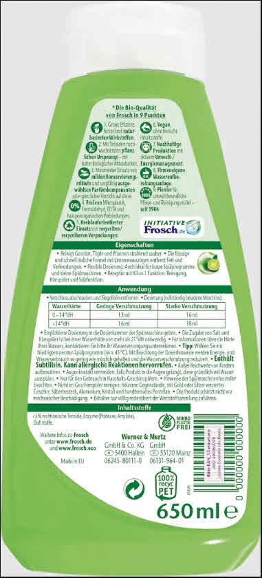 Frosch Spül-Gel All-in-1 40 Spülgänge 650ml