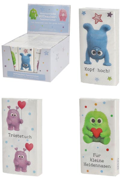 Taschentücher Mutmacher 3lg. 3 Designs 36er Disp.