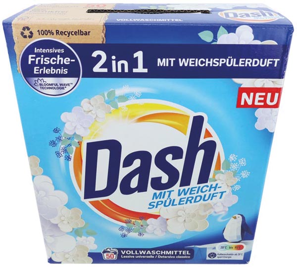Dash 2in1 Vollwaschmittel Weichspülerduft 50WL