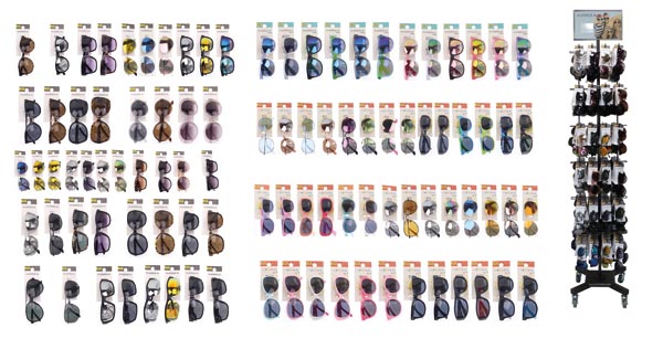 Sonnenbrille 288er Display 40fach sortiert