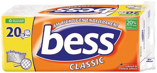 Bess Toilettenpapier Classic 20x180 Blatt 3lagig