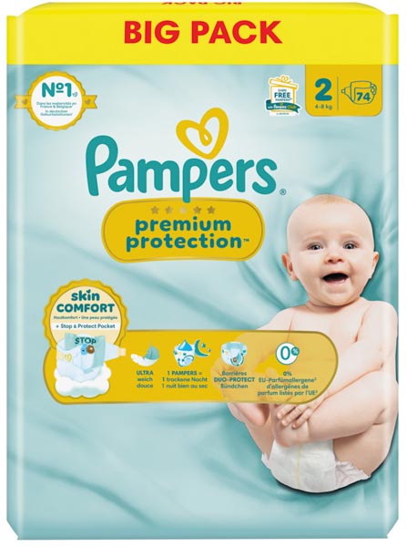 Pampers Premium Protection New Baby Gr.2 Mini 74